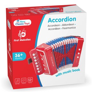 New Classic Toys - Accordeon - Rood met Muziekboek